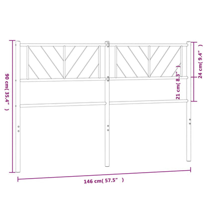 Testiera in Metallo Nero 140 cm
