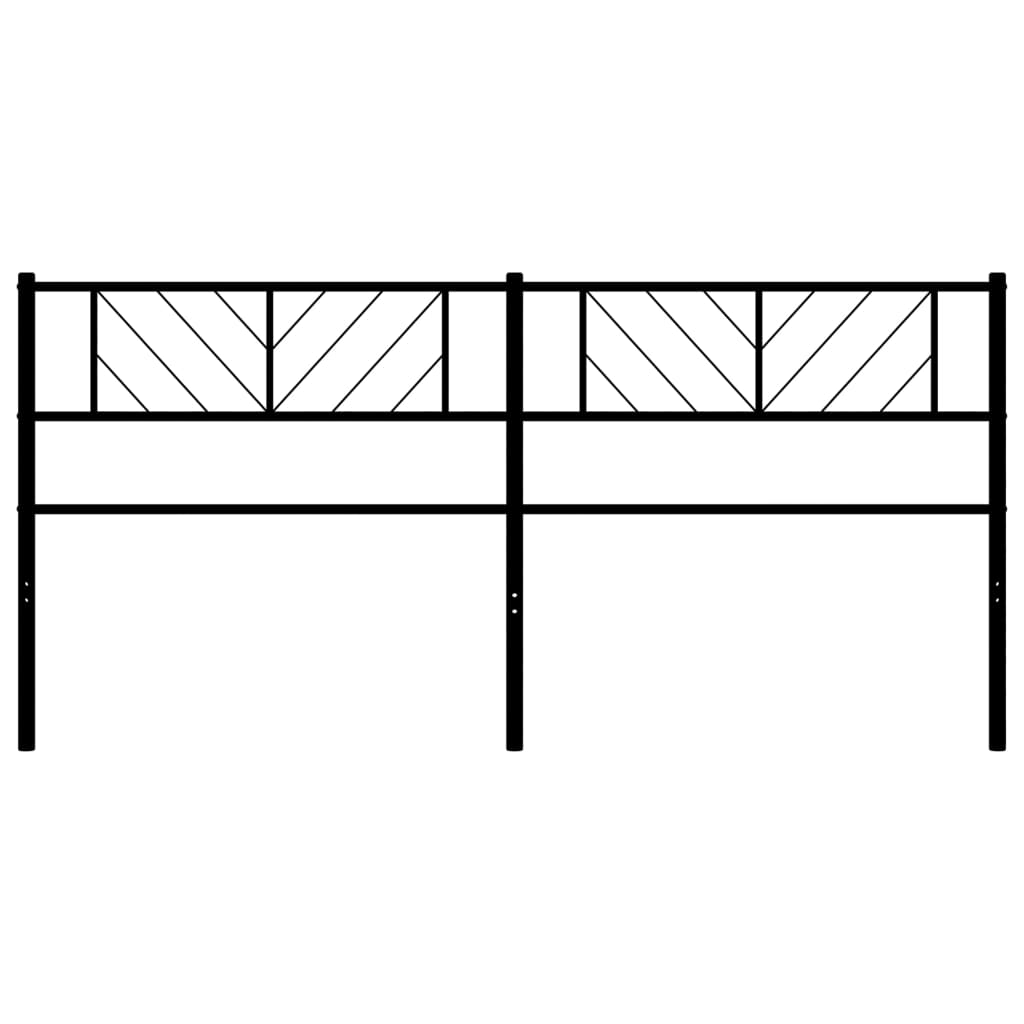 Testiera in Metallo Nero 193 cm - homemem39