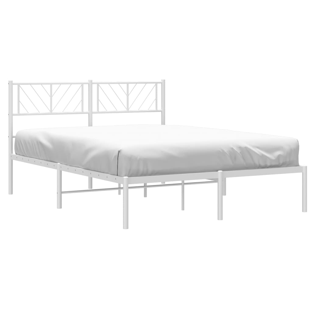 Giroletto con Testiera in Metallo Bianco 120x200 cm | homemem39