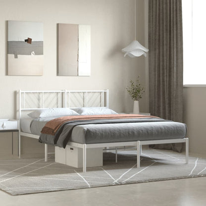 Giroletto con Testiera in Metallo Bianco 120x200 cm | homemem39