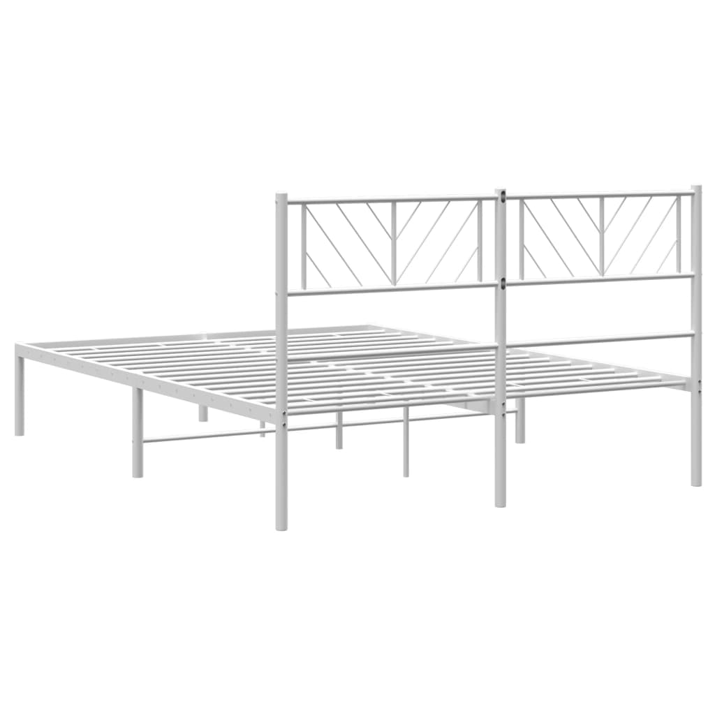 Giroletto con Testiera Metallo Bianco 140x200 cm | homemem39