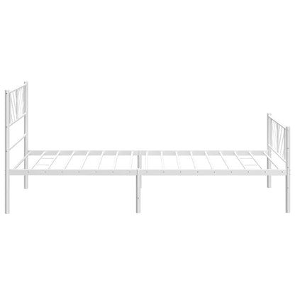 Giroletto con Testiera e Pediera Metallo Bianco 100x190 cm | homemem39