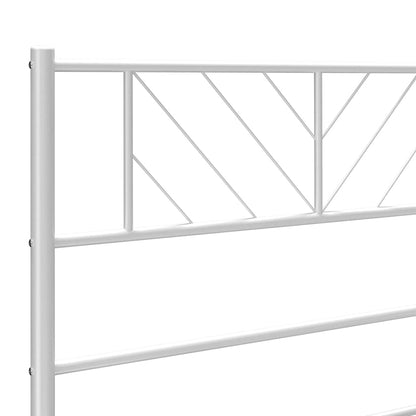 Giroletto con Testiera e Pediera Metallo Bianco 100x200 cm | homemem39