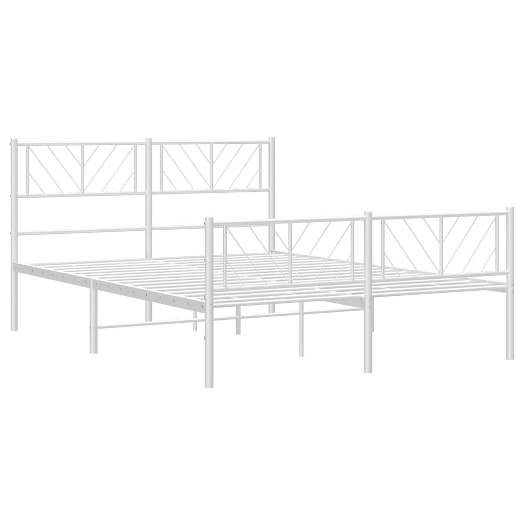 Giroletto con Testiera e Pediera Metallo Bianco 150x200 cm | homemem39