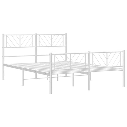 Giroletto con Testiera e Pediera Metallo Bianco 150x200 cm | homemem39