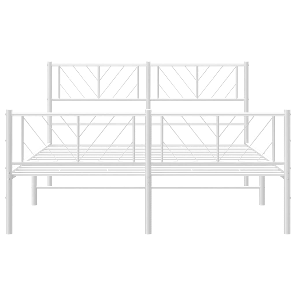 Giroletto con Testiera e Pediera Metallo Bianco 150x200 cm | homemem39