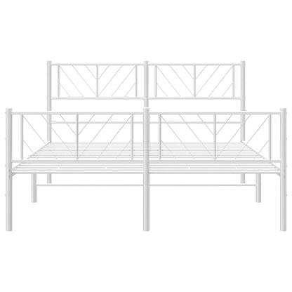Giroletto con Testiera e Pediera Metallo Bianco 150x200 cm | homemem39