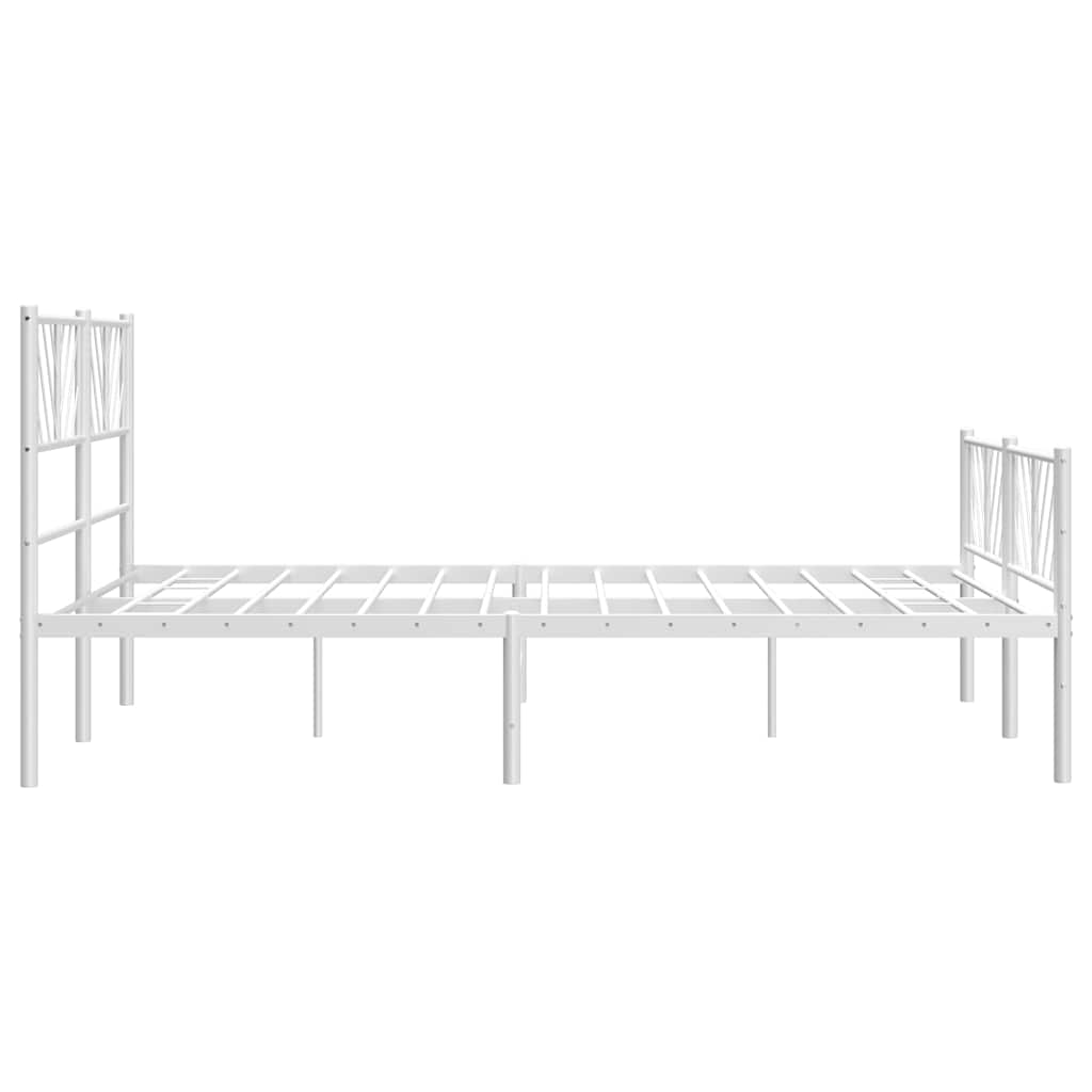 Giroletto con Testiera e Pediera Metallo Bianco 150x200 cm | homemem39