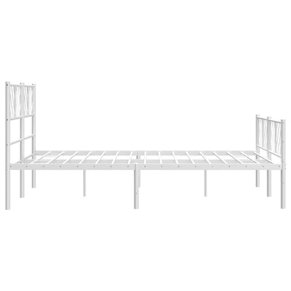 Giroletto con Testiera e Pediera Metallo Bianco 150x200 cm | homemem39