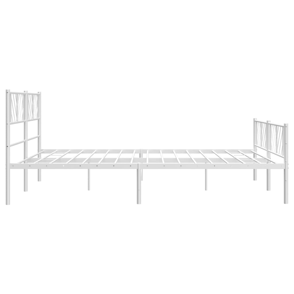 Giroletto con Testiera e Pediera Metallo Bianco 180x200 cm | homemem39