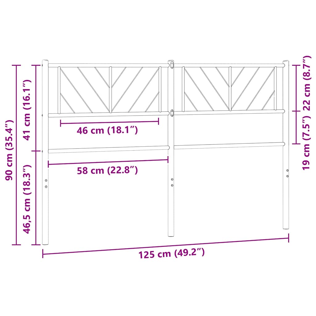 Testiera di Ricambio in Metallo Bianco 120 cm | homemem39