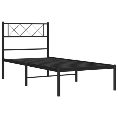 Giroletto con Testiera in Metallo Nero 80x200 cm | homemem39