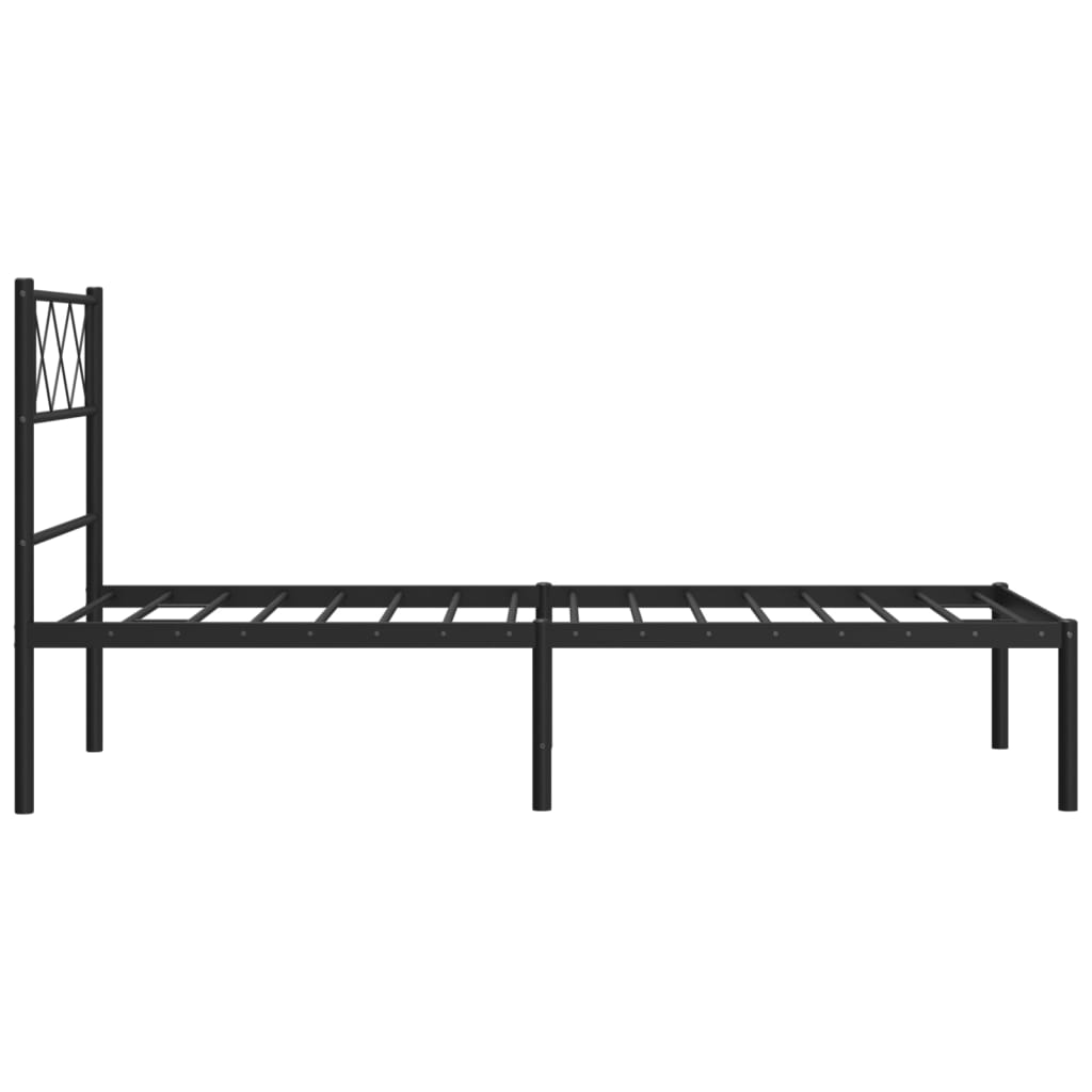 Giroletto con Testiera in Metallo Nero 80x200 cm | homemem39