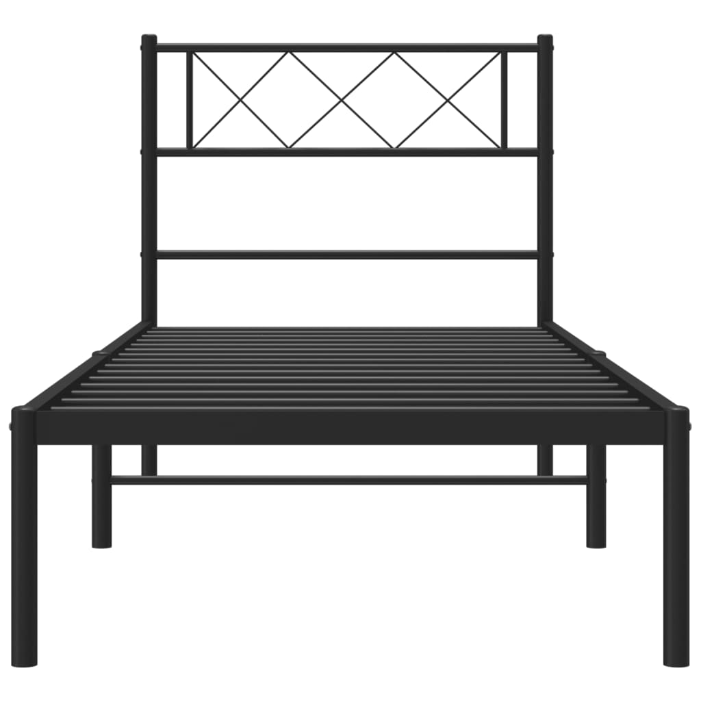 Giroletto con Testiera in Metallo Nero 100x190 cm - homemem39