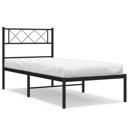 Giroletto con Testiera Metallo Nero 100x200 cm | homemem39