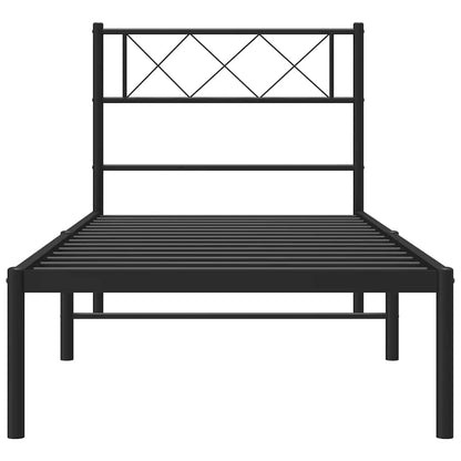 Giroletto con Testiera Metallo Nero 100x200 cm | homemem39