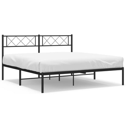 Giroletto con Testiera in Metallo Nero 140x200 cm | homemem39