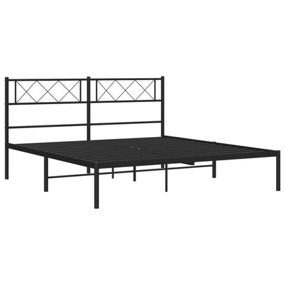 Giroletto con Testiera in Metallo Nero 140x200 cm | homemem39
