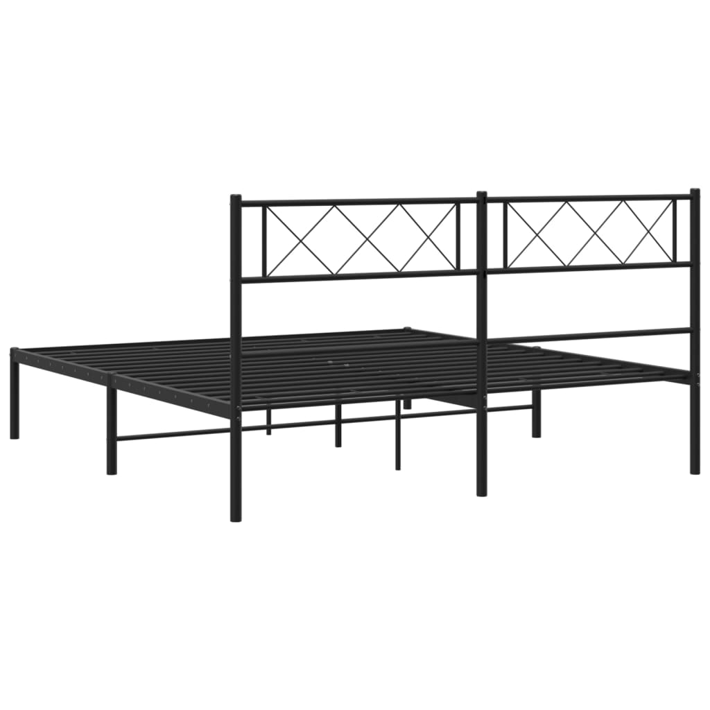 Giroletto con Testiera in Metallo Nero 140x200 cm | homemem39