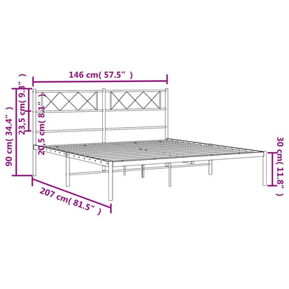 Giroletto con Testiera in Metallo Nero 140x200 cm | homemem39