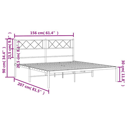 Giroletto con Testiera in Metallo Nero 150x200 cm | homemem39