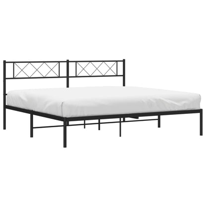 Giroletto con Testiera in Metallo Nero 180x200 cm | homemem39