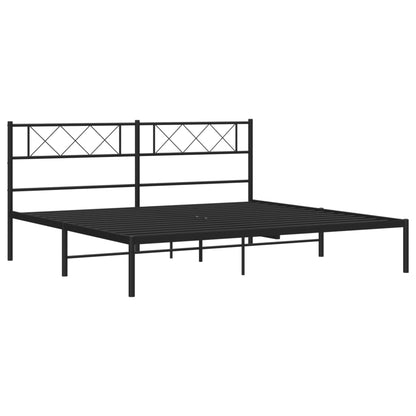 Giroletto con Testiera in Metallo Nero 180x200 cm | homemem39