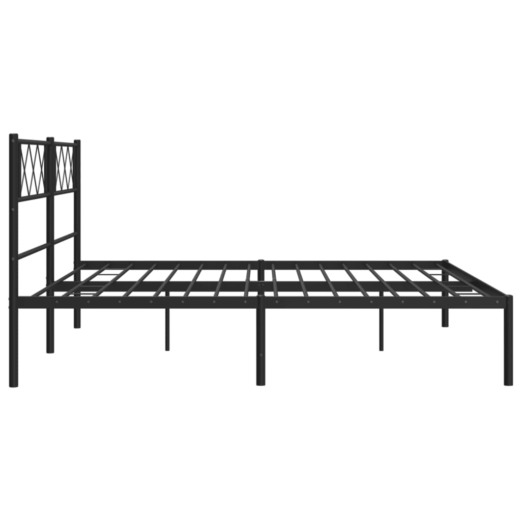 Giroletto con Testiera in Metallo Nero 180x200 cm | homemem39
