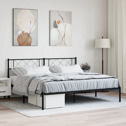 Giroletto con Testiera in Metallo Nero 180x200 cm | homemem39