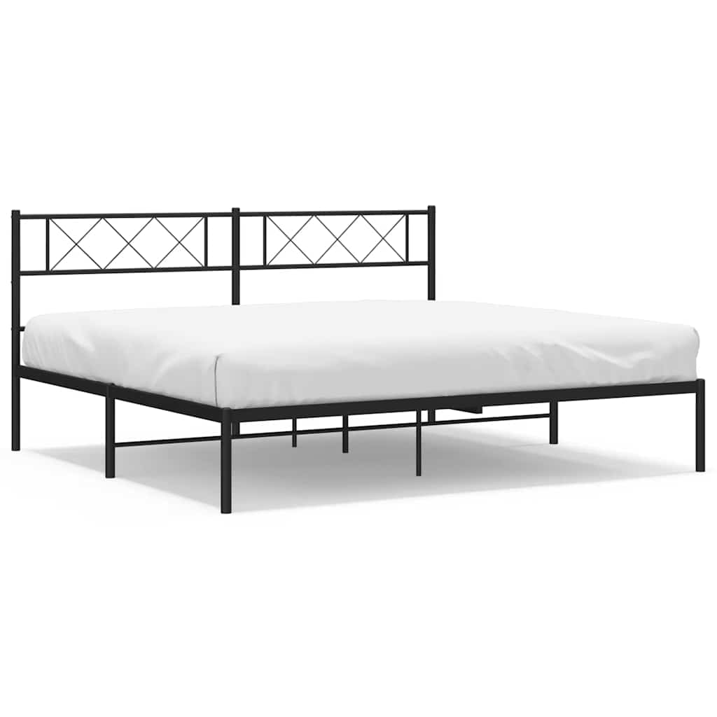 Giroletto con Testiera in Metallo Nero 193x203 cm | homemem39