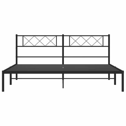 Giroletto con Testiera in Metallo Nero 193x203 cm | homemem39