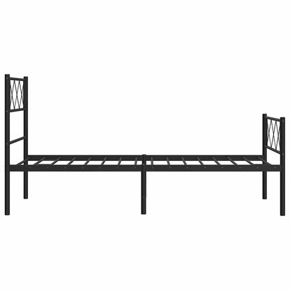 Giroletto con Testiera e Pediera Metallo Nero 100x200 cm | homemem39