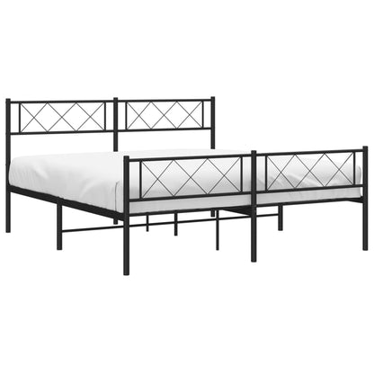 Giroletto con Testiera e Pediera Metallo Nero 140x190 cm | homemem39