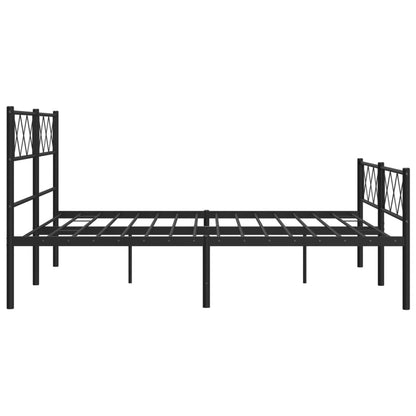 Giroletto con Testiera e Pediera Metallo Nero 140x190 cm | homemem39