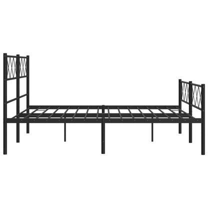 Giroletto con Testiera e Pediera Metallo Nero 140x200 cm | homemem39