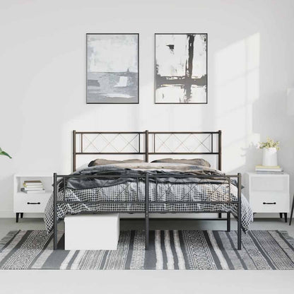 Giroletto con Testiera e Pediera Metallo Nero 150x200 cm | homemem39