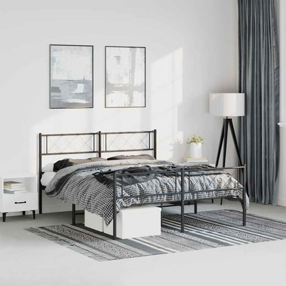Giroletto con Testiera e Pediera Metallo Nero 150x200 cm | homemem39