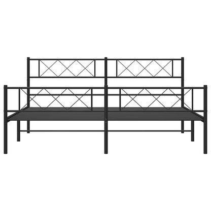 Giroletto con Testiera e Pediera Metallo Nero 193x203 cm | homemem39