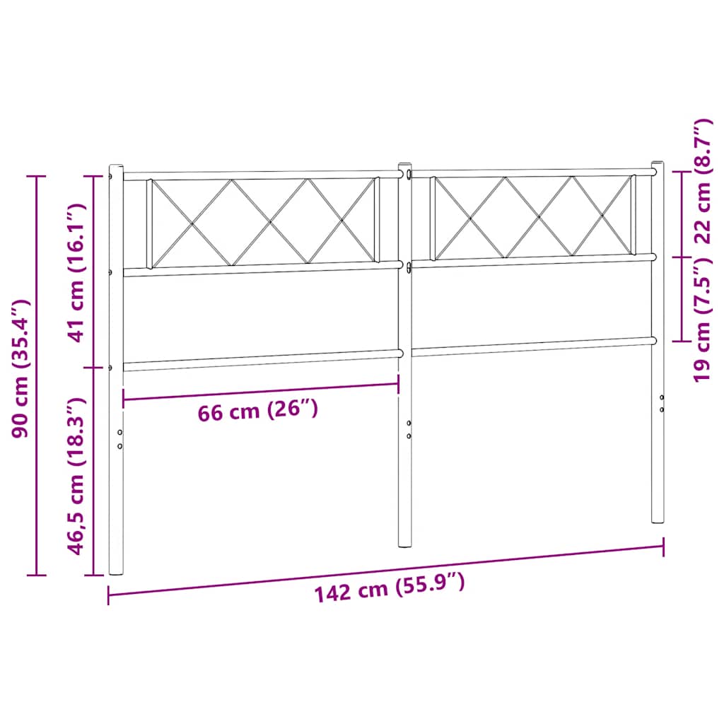 Testiera di Ricambio in Metallo Nero 135 cm | homemem39