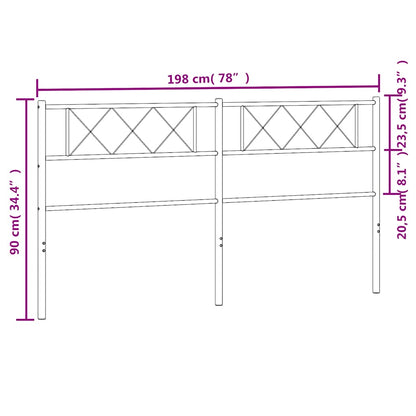 Testiera in Metallo Nero 193 cm