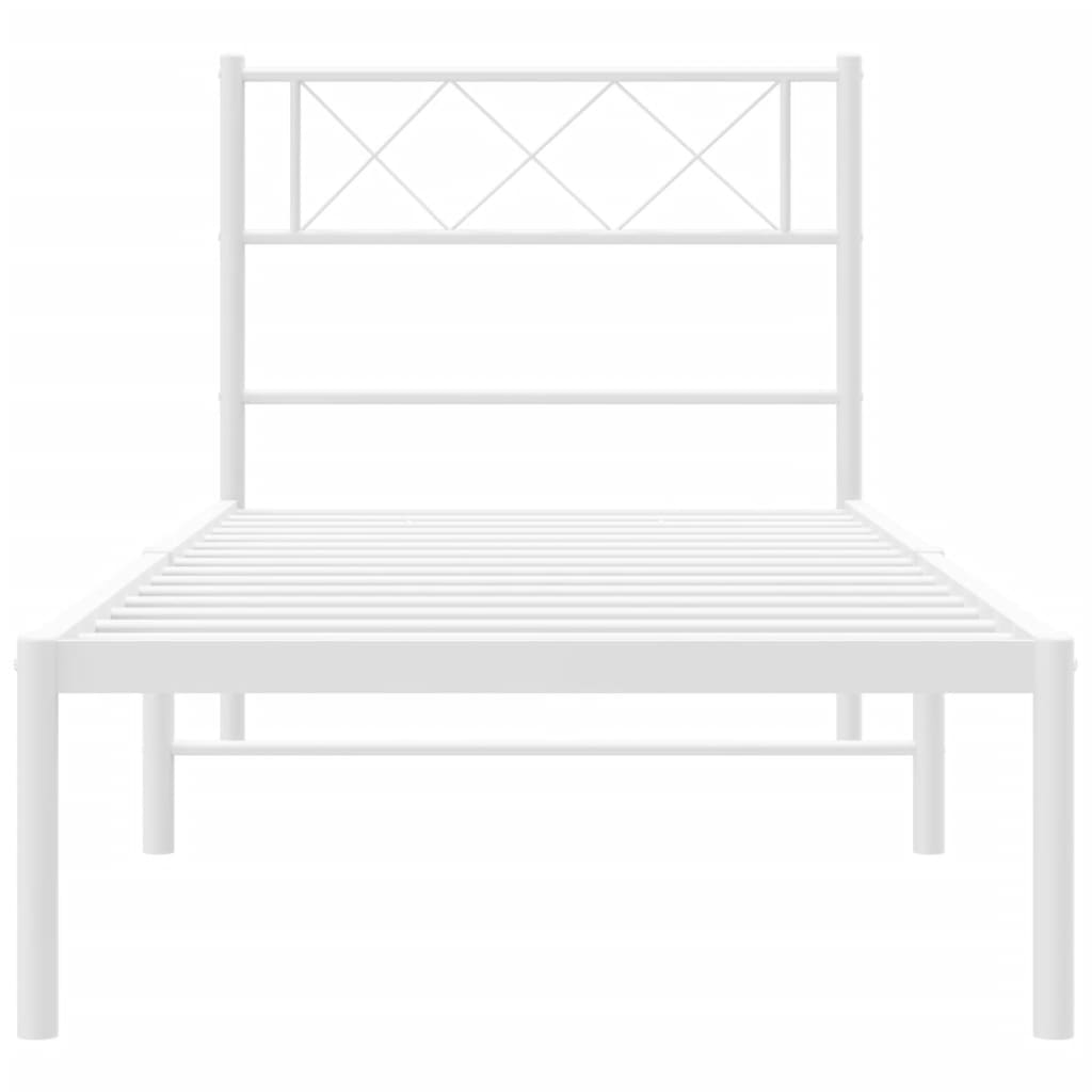 Giroletto con Testiera Metallo Bianco 90x190 cm