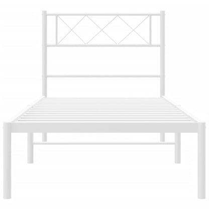 Giroletto con Testiera Metallo Bianco 90x190 cm