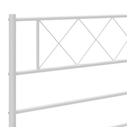 Giroletto con Testiera Metallo Bianco 90x190 cm