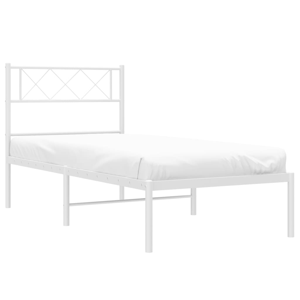 Giroletto con Testiera Metallo Bianco 90x200 cm | homemem39