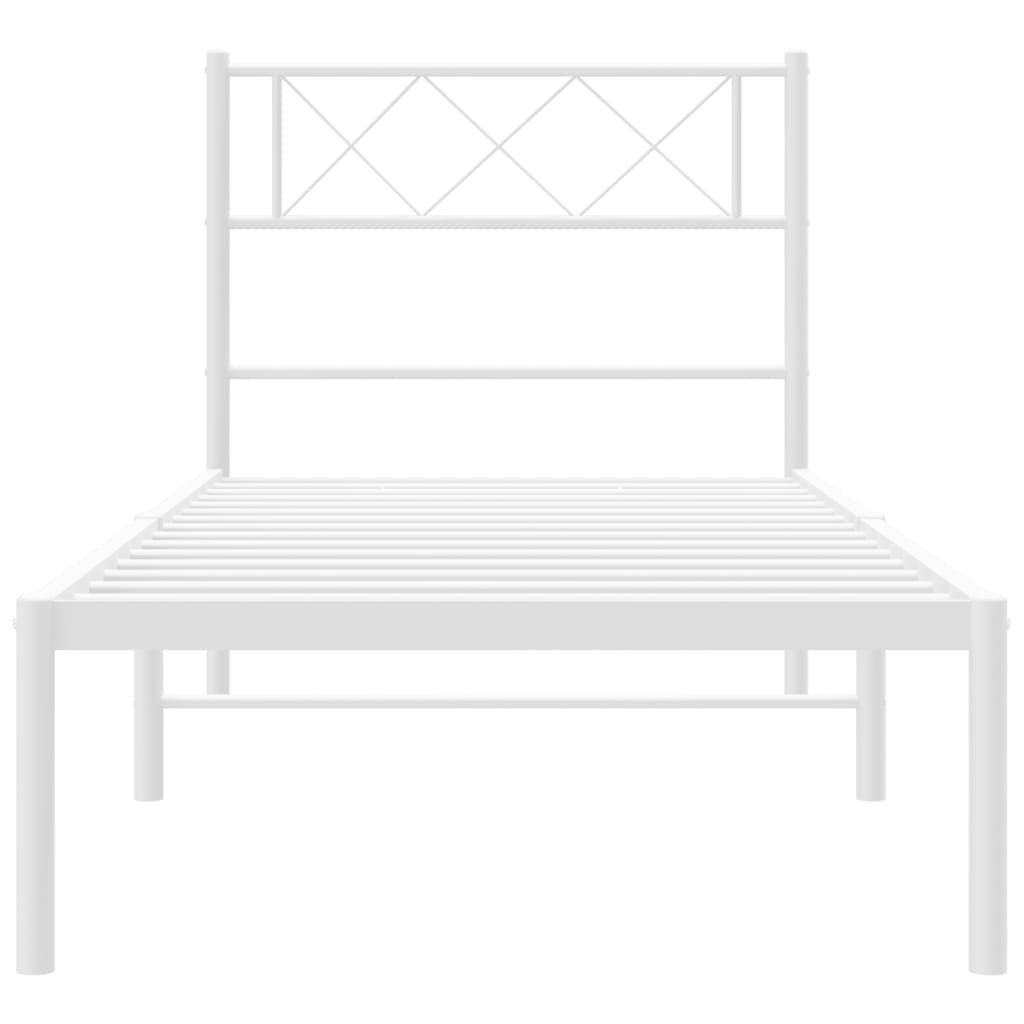 Giroletto con Testiera Metallo Bianco 90x200 cm | homemem39