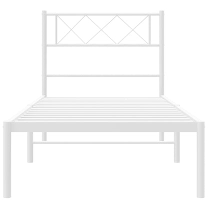 Giroletto con Testiera Metallo Bianco 107x203 cm | homemem39