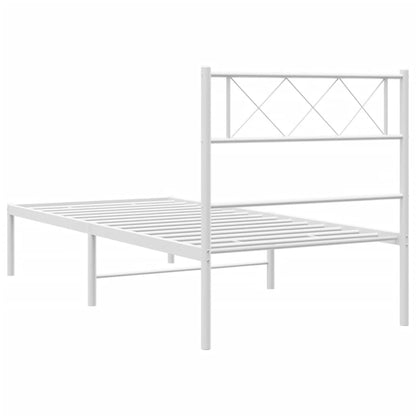 Giroletto con Testiera Metallo Bianco 107x203 cm | homemem39