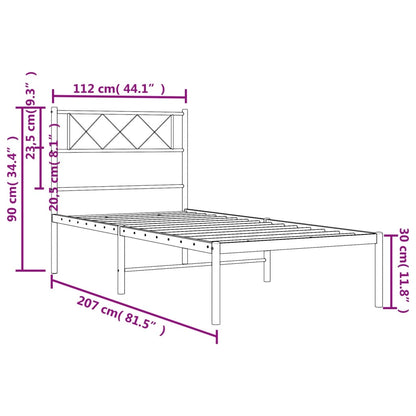 Giroletto con Testiera Metallo Bianco 107x203 cm | homemem39