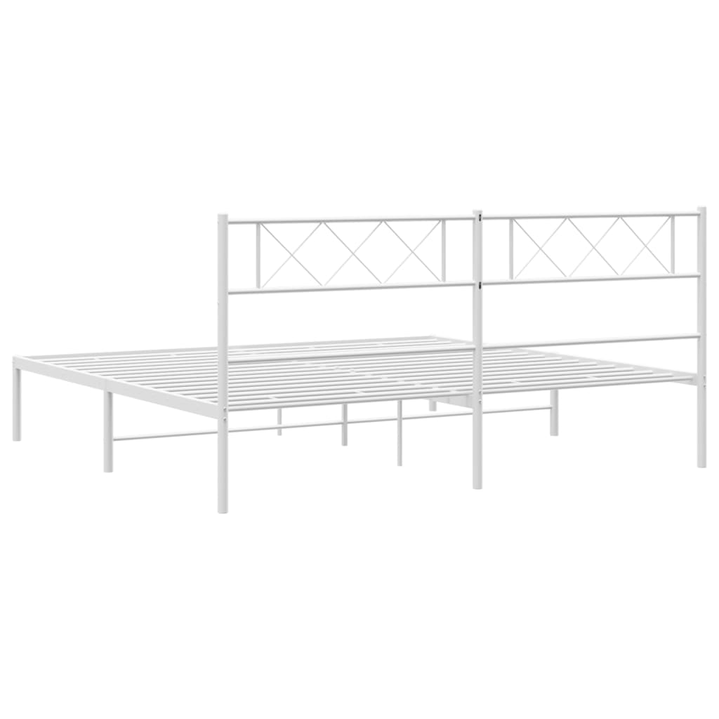 Giroletto con Testiera Metallo Bianco 180x200 cm | homemem39