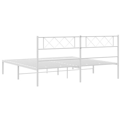 Giroletto con Testiera Metallo Bianco 180x200 cm | homemem39